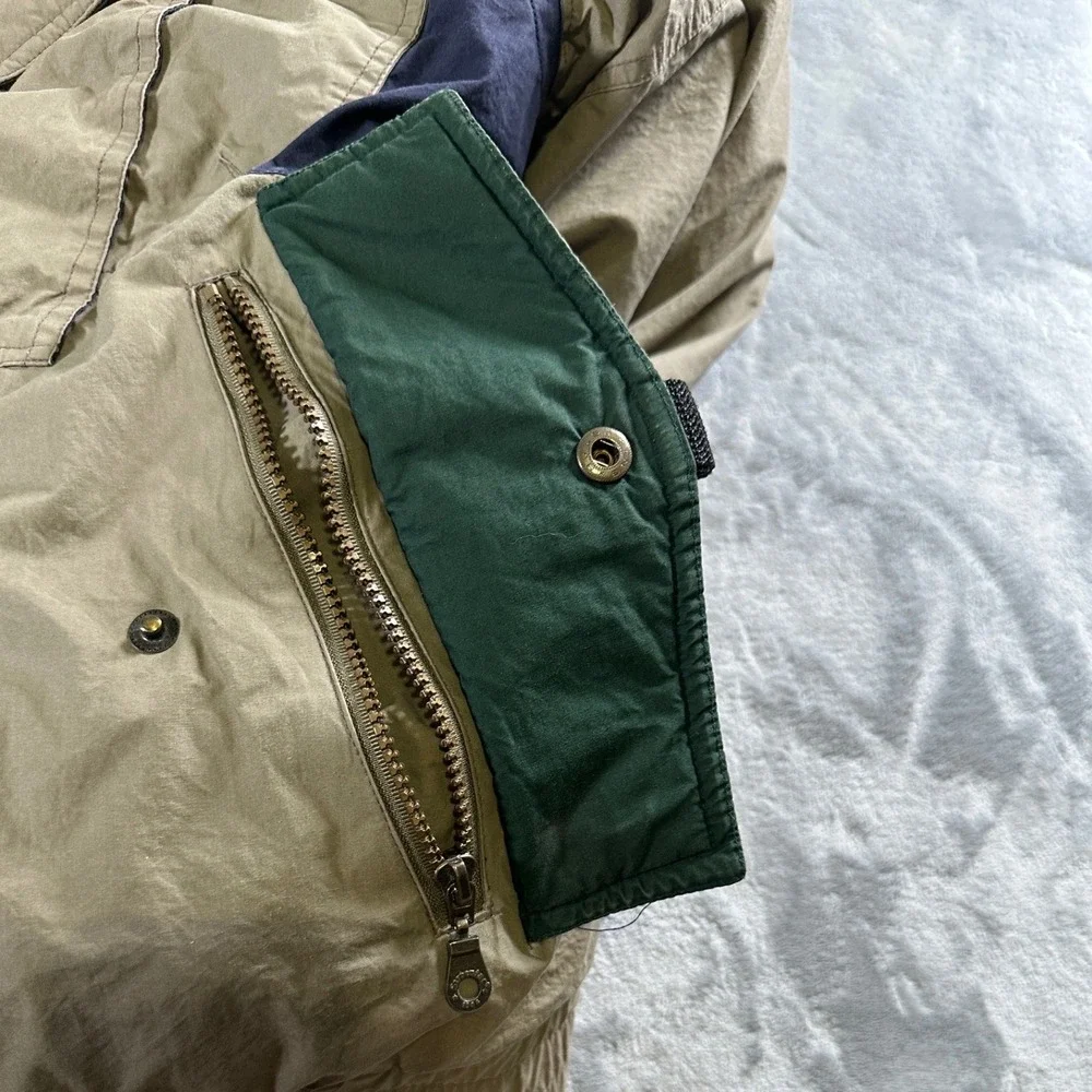 STRATOJAC Down‎ Filled Jacket 2XLT Tan Navy Blue Puffer Winter Warm Coat Parka